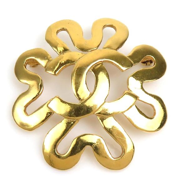 Chanel Coco Mark Gold Gold Plated brooch - Picture 1 of 5